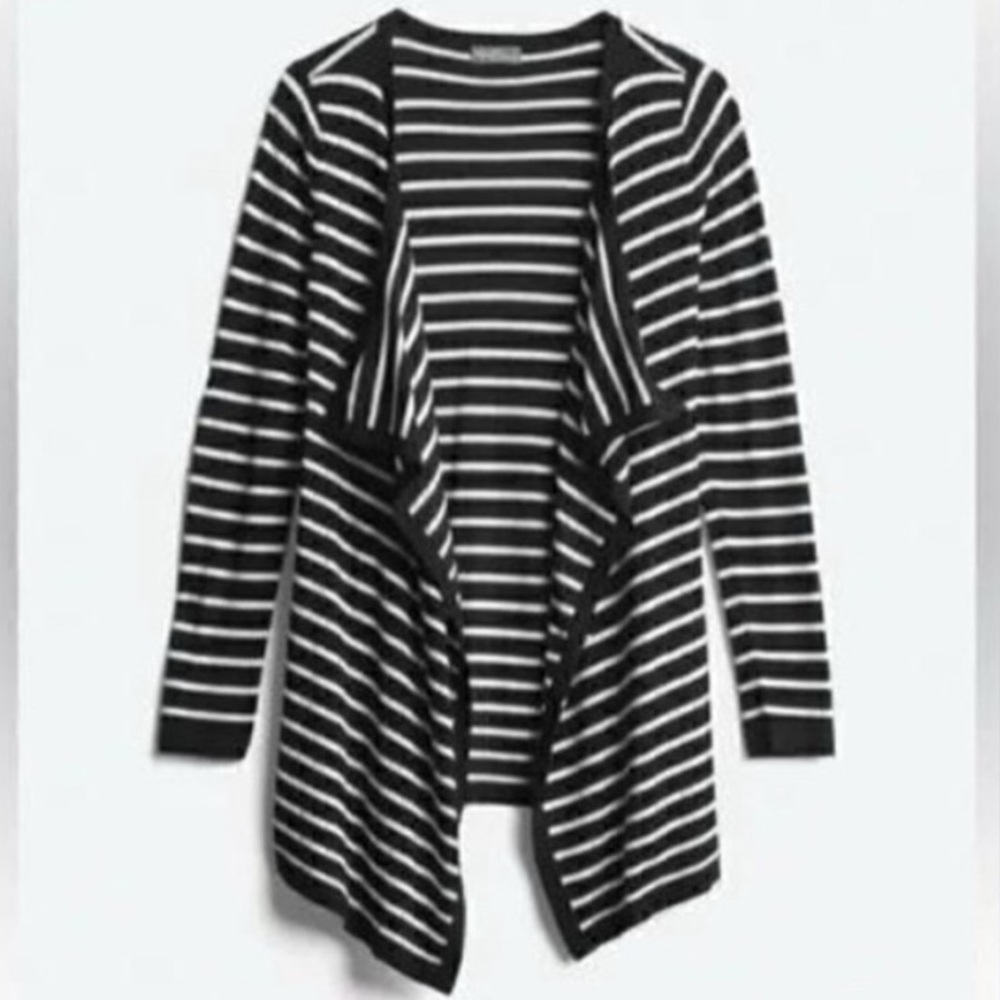 Market & Spruce Black and White Striped Cardigan NWT size Medium